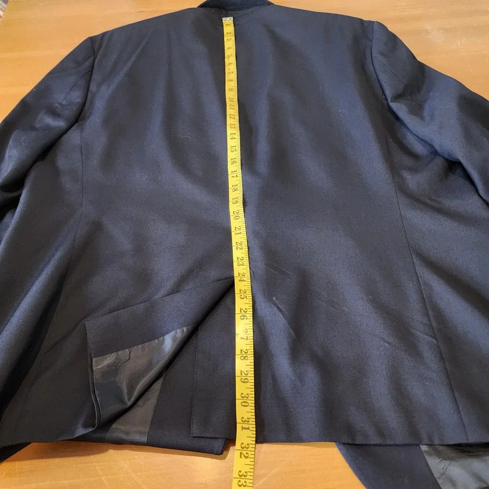 Michael Michael Kors Mens Navy Blue Wool Blend Blazer Sport Coat 50R Casual Work